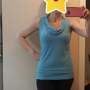 Nautica Blue Blouse w/Draped Neckline